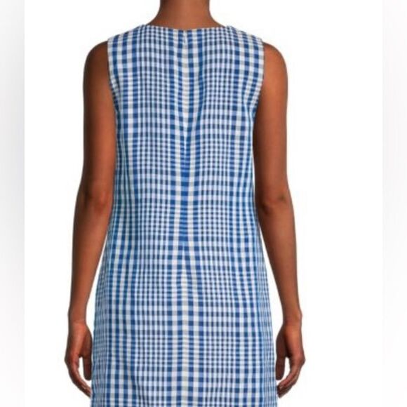NWT Theory Nadeema Blue Dillion Plaid Dress size 0 - Picture 4 of 10